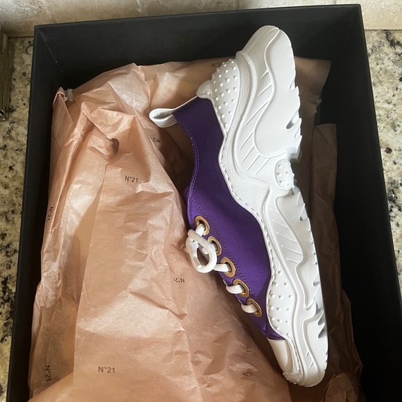 Rare!!! No. 21 Billy Satin Purple Designer Luxury Sneakers NIB NWT - Picture 15 of 16